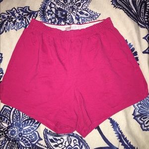 Small hot pink soffe shorts